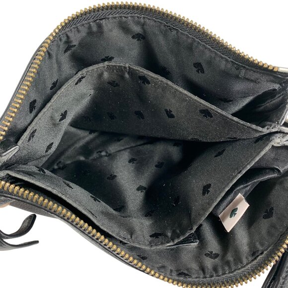KATE SPADE New York Triple Gusset Black Pebbled Leather Crossbody Bag - Picture 13 of 15